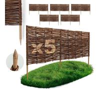 Bordure de jardin - BOGATECO - Rollborder - Bois de noisetier - 100 cm - H40 cm - Lot de 5