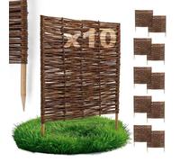Bordure de jardin - BOGATECO - Rollborder - Bois de noisetier traité - 60x60 cm - Lot de 10