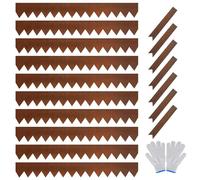 Bordure de jardin en acier galvanisé - Bordure métallique flexible - 10 pièces de 102 cm - 20 cm de hauteur - Profil ondulé - Installation par enclenchement à l'aide d'un marteau - Couleur rouille