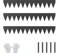 Bordure de jardin en acier, lot de 3, 40 x 6 pouces, séparateur de chemin résistant à la rouille