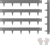 Bordure de jardin en acier, lot de 5, 39 x 3 pouces, résistante à la rouille, pour jardin, gris foncé
