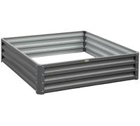 Bordure de jardin en acier – Plate-bande surélevée | Couleur : Gris | Dimensions : 120 x 120 x 30 cm