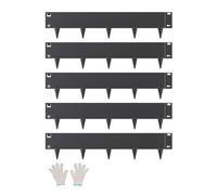 VEVOR Bordure de Jardin en Acier, Lot de 5, Bordures Paysagères en Métal, 990 x 207 mm, Résistante à Rouille, Installation Simple, Bandes Pliables pour Séparateur de Chemin de Cour, Pelouse, Noir