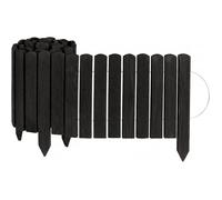 Bordure de jardin en bois - CREATIVE HOME - 200 x 30 cm - Noir - Pin traité anti-UV - Flexible