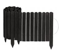 Bordure de jardin en bois - CREATIVE HOME - 200 x 40 cm - Pin naturel - Noir - Rollborder flexible