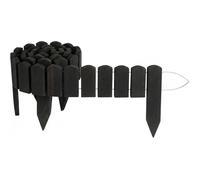Bordure de jardin en bois - CREATIVE HOME - Rollborder flexible - 200 x 10 cm - Noir - Pin traité anti-UV