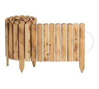 Bordure de jardin en bois - CREATIVE HOME - Rollborder flexible avec piquets intégrés - Opalisé - Pin naturel - 200 x 30 cm