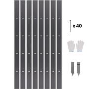 Bordure de jardin en métal - Pack de 8 - 183 cm - Inoxydable & Flexible - Parfait pour la cour et le jardin - -