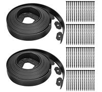 Bordure de Jardin en Plastique 20 Mètres, Flexible Bordure Jardin Exterieur Hauteur 5 cm avec 60 Piquets d'ancrage Bordurette de Pelouse Bordure de Gazon
