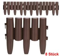 DEUBA® Bordure de Jardin Plastique 2,24m résistante intempéries UV Piquet Terre Bordure Parterre Plate-Bande délimitation pelouse Aspect Bois Brun