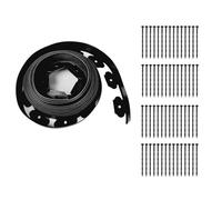 Bordure de Jardin Flexible 10 m avec 60 Piquets - Bordure pour Pelouse en Plastique, Hauteur 5 cm - Séparateur pour Massifs et Allées, Noir