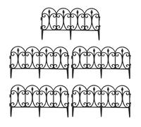 Bordure de jardin flexible en fer noir, 33 x 27,9 cm, protection des fleurs avec clips emboîtables, bordure décorative en métal, cadre gothique avec piquets pointus, barrière d' pour pelouse