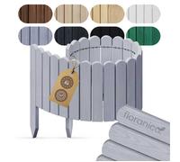 Floranica Bordure Jardin H 30 x L 100 cm Argent Bordurette Bois Flexible | Ganivelle en pin, petite clôture à piquets pour massifs, arbustes et potager - raccourcissable sur mesure