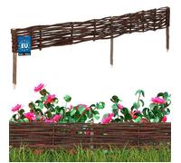 KOTARBAU® Clôture Bois - Bordure Jardin Extérieur - 120 x 10 cm - Bordure de Jardin en Osier à Planter - Marron - Cloture en Osier - Décoration Extérieure