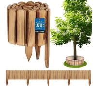 Bordure de jardin - KOTARBAU - Palissade flexible - 200x20x35 cm - Bois brûlé (pin) - Couleur noire