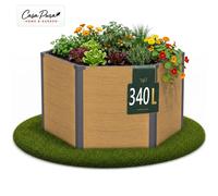 Bordure de jardin Lilia en métal, de forme hexagonale et imitation bois, idéale pour le jardin, la terrasse ou le balcon – Hauteur : 52 cm, finition chêne