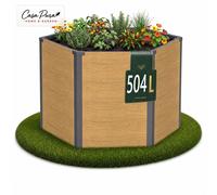 Bordure de jardin Lilia en métal, de forme hexagonale et imitation bois, idéale pour le jardin, la terrasse ou le balcon – Hauteur : 77 cm, finition chêne
