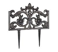 Bordure de Jardin, Lot de 10 éléments, Fonte de Fer, clôture en métal, Piquet, antiquités, HxlxP: 37 x 36 x 2 cm, Bronze