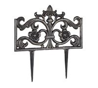 Bordure de jardin lot de 2 éléments fonte de fer clôture en métal piquet antiquités HxlxP: 37 x 36 x 2 cm bronze