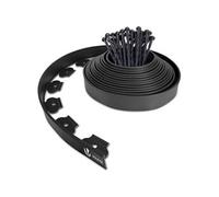 VOUNOT® Bordure de jardin plastique flexible 10 m – 30 piquets – Hauteur 5 cm – Ép. 4 mm – Noir
