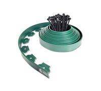 VOUNOT® Bordure de jardin flexible plastique 10m avec 30 piquets vert - hauteur 5cm - épaisseur 4mm - résistante aux intempéries