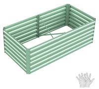 Bordure de jardin rectangulaire en métal – Jardinière – Galvanisée, 60 cm de hauteur – Épaisseur 0,5 mm – Avec drainage pour le jardin – 180x90x60 cm – Vert