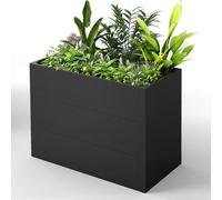 Bordure de jardin surélevée 100x50x77 cm, jardinière résistante aux intempéries avec drainage et cadre en acier, grande jardinière pour jardin ou terrasse, bac de semis, jardinières surélevées pour lé