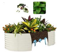 Bordure de jardin surélevée, dimensions 2,4 m x 1,2 m x 0,6 m, hauteur 60 cm, design ouvert, assemblage facile sans outils, adaptée pour les légumes et les fleurs