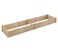Bordure de jardin surélevée, en bois de sapin, dimensions 240 x 60 x 25 cm, base ouverte