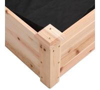 Bordure de jardin surélevée, en bois massif de sapin, dimensions : 240 x 120 x 25 cm. Livrée avec une bâche de protection. Montage facile. Idéale pour les légumes et les fleurs