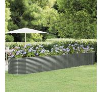 Bordure de jardin surélevée en métal, 507 x 100 x 68 cm, gris - Grande jardinière ovale en acier avec revêtement par poudre, idéale pour le jardin et la terrasse - Parfait pour les grandes cultures de