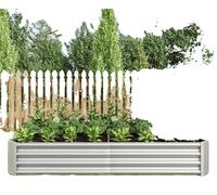 Bordure de jardin surélevée, en métal robuste, avec traitement antirouille, couleur argent, dimensions : 6 x 3 x 1 pied
