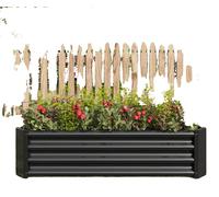 Bordure de jardin surélevée, en métal robuste, avec traitement antirouille, de couleur noire, dimensions : 4 pieds x 2 pieds x 1 pied