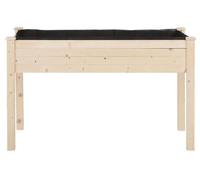 Bordure de jardin surélevée sur pieds - Jardinière - Bois de sapin massif - 122 x 56 x 76 cm - Avec système d'arrosage et géotextile de drainage inclus