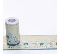 Bordure de papier peint Frise Murale Adhesive Bordure Papier Peint Frise Autocollante pour Cuisine, Salle de Bains, Plafond, Salon, Chambre Décoration Murale fleur bleue 10.6cm X 1000cm