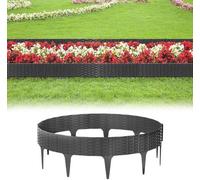 Bordure de parterre en plastique Gartenpaliwand - Lot de 20 m - Bordure flexible - Anthracite