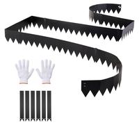 Bordure de pelouse - Bordure de parterre, lot de 6 - Dimensions : 1016 x 152 mm - Acier galvanisé - Avec 6 clips de fixation - Bordure de pelouse et bordure de parterre/palissade - Pour parterres de f