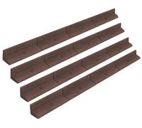 Bordure de pelouse flexible, 4,8 m de long, lot de 4 x 1,2 m, marron, délimitation de jardin, pelouse, allées, bordures de chemin, potagers, parterres de fleurs, jardinières surélevées, caoutchouc rés