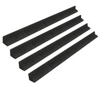 Bordure de pelouse flexible, 4,8 m de long, lot de 4 x 1,2 m, noir, délimitation de jardin, pelouse, allées, bordure de chemin, potager, parterre de fleurs, jardinières surélevées, caoutchouc résistan