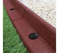 Bordure de Pelouse Flexible Bordure de Jardin Gazon Bordure de Chemin Bordure de Potager Bordure de Lit de Fleurs Bordure Surélevée en Caoutchouc Gazon Artificiel Terracotta | Lot de 4 x 1.2m
