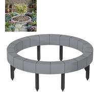 Bordure de pelouse ronde en plastique LZQ, anneau d'arbre Ø 80 cm (intérieur), bordure pour tondeuse robot, protection d'arbre et anneau de plantation, bordure robuste pour jardin et parterres, gris