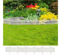 vidaXL Bordures de Jardin Blanc 17 pcs/10 m Frontière Bord Bordure de Pelouse