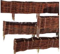 Bordure de plate-bande en saule - Clôture à emboîter en branches de saule entrelacées 120 cm 30 cm 1 pièce