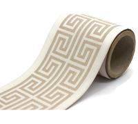 Bordure décorative, 100 mm de large, couleur ivoire/beige sable, motif grec, longueur 3,5 mètres