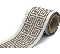 Bordure décorative, 100 mm de largeur, couleur ivoire/taupe, motif grec, longueur 3,5 mètres