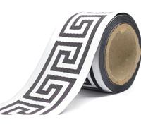 Bordure décorative, largeur 70 mm, blanc cassé/gris graphite, longueur 3,5 mètres