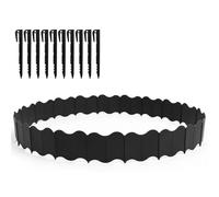 Bordure Jardin Clôture de Jardin 3m, Bordure Sol pelouse extérieure, décorative, Bricolage, Support Plante, Piquet en Plastique PP, Paysage Cour(Black)