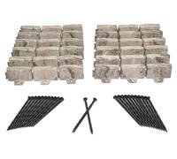 Bordure paysagère sans excavation, avec des piquets d'ancrage, aspect pierre décorative, hauteur 6,9 cm