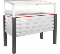 Bordure surélevée avec serre intégrée, équipée d'un système d'arrosage, caisse de serre en aluminium pour balcon, terrasse et jardin, conçue pour préserver le dos, idéale pour les herbes aromatiques e