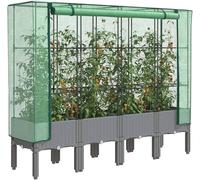 Bordure surélevée avec serre, serre de balcon, mini-serre, bordure surélevée avec couvercle, bordure surélevée avec système de culture précoce, bordures surélevées pour jardin, jardinières 160x40x140